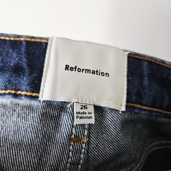 NWT Reformation Jax Straight Jeans Size 26 Medium Wash High Rise - Picture 6 of 7